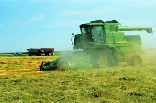 Figure 21. Combining a grass seed field.