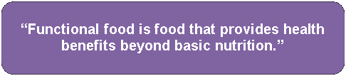 Rounded Rectangle: “Functional food is food that provides health benefits beyond basic nutrition.”